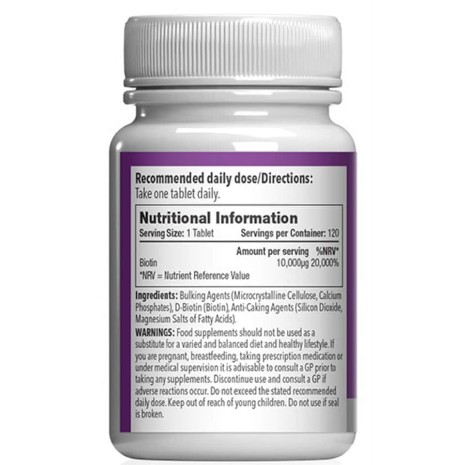 image 1 of Biotin 10,000mcg - 120 Tablets