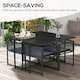 image 3 of Outsunny 5 Pieces Patio Dining Set with Foldable Back for Poolside
