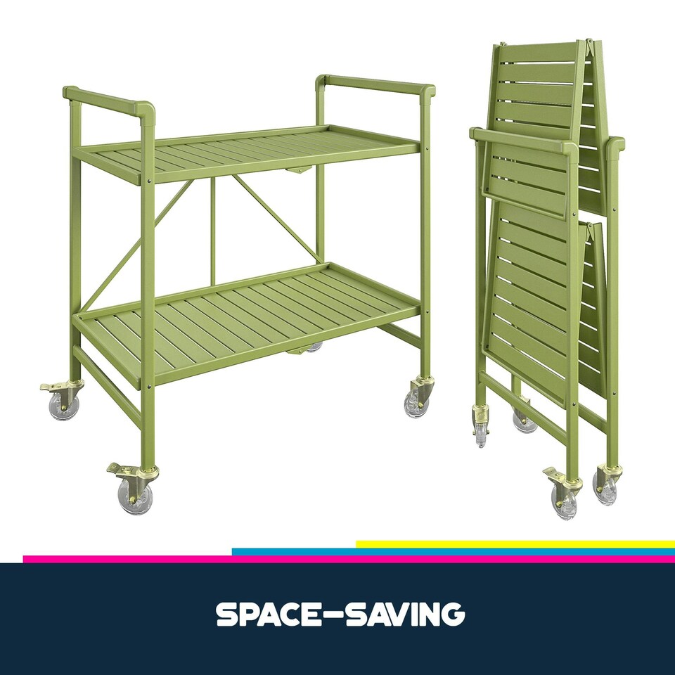 image 1 of Cleo Folding Serving Cart InOut Kiwi Green