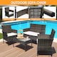 image 5 of Grey 4 Seater Rattan Dining Set with Soft Cushions