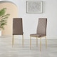 image 2 of Furniturebox 6x Milan Cappuccino Beige Gold Hatched Faux Leather Dining Chairs