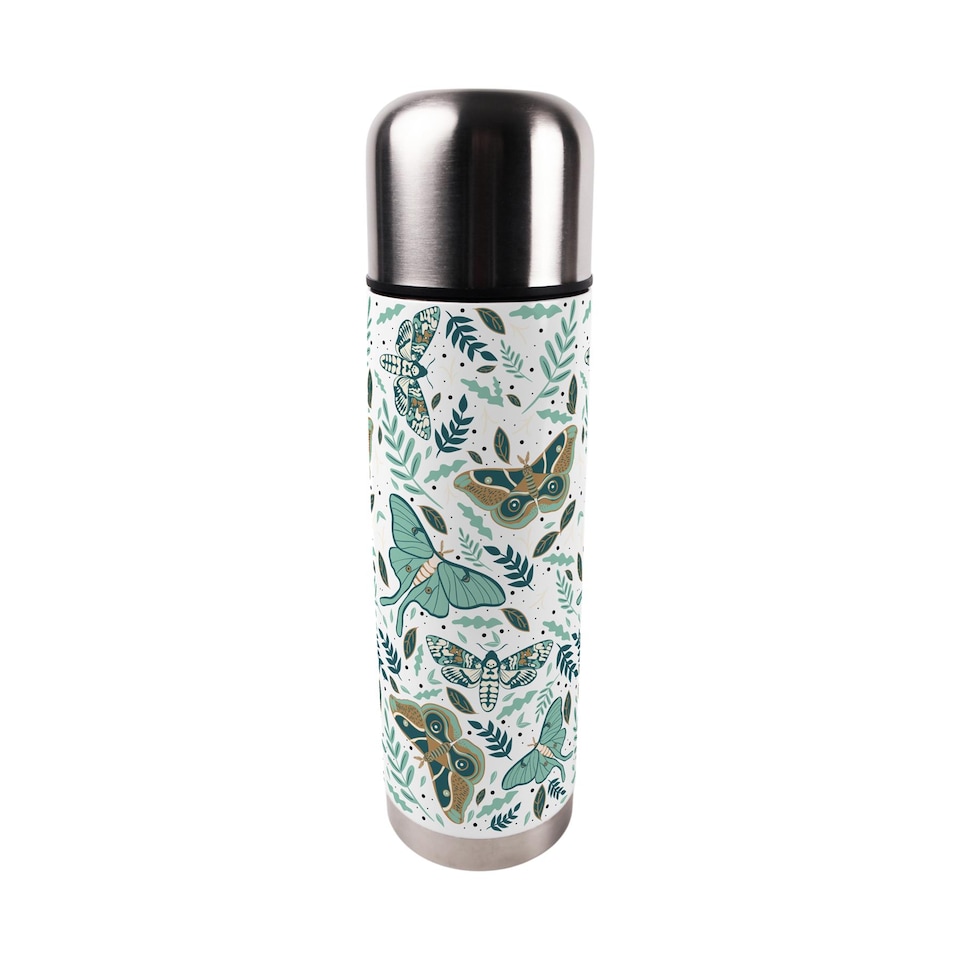 image 1 of Botanical Moths Large Reusable Thermal Flask