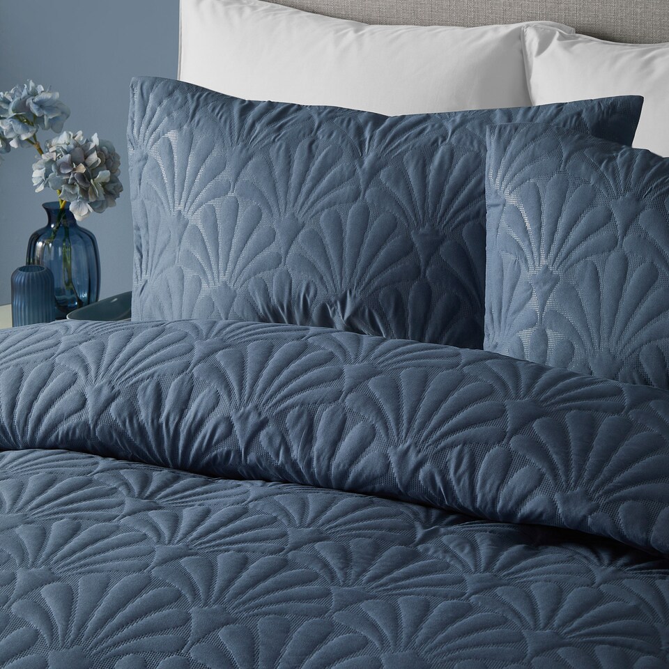 image 1 of Serene Cavali Duvet Cover Set Dark Blue