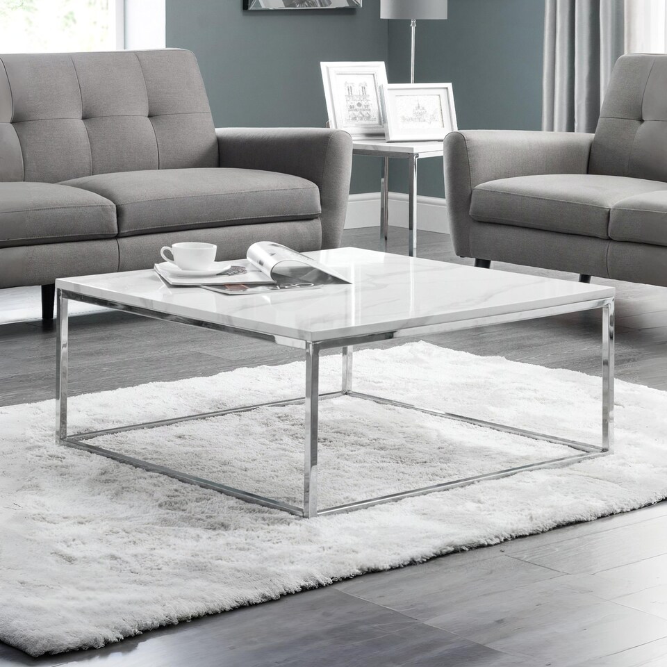 image 1 of Scala White Marble Top Coffee Table