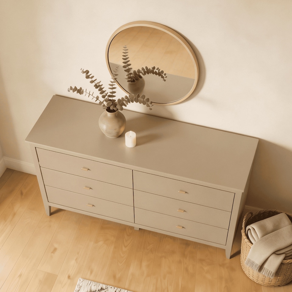 image 1 of Grace Chest of 6 Drawers Home Storage Furniture MDF Soft Close Greige