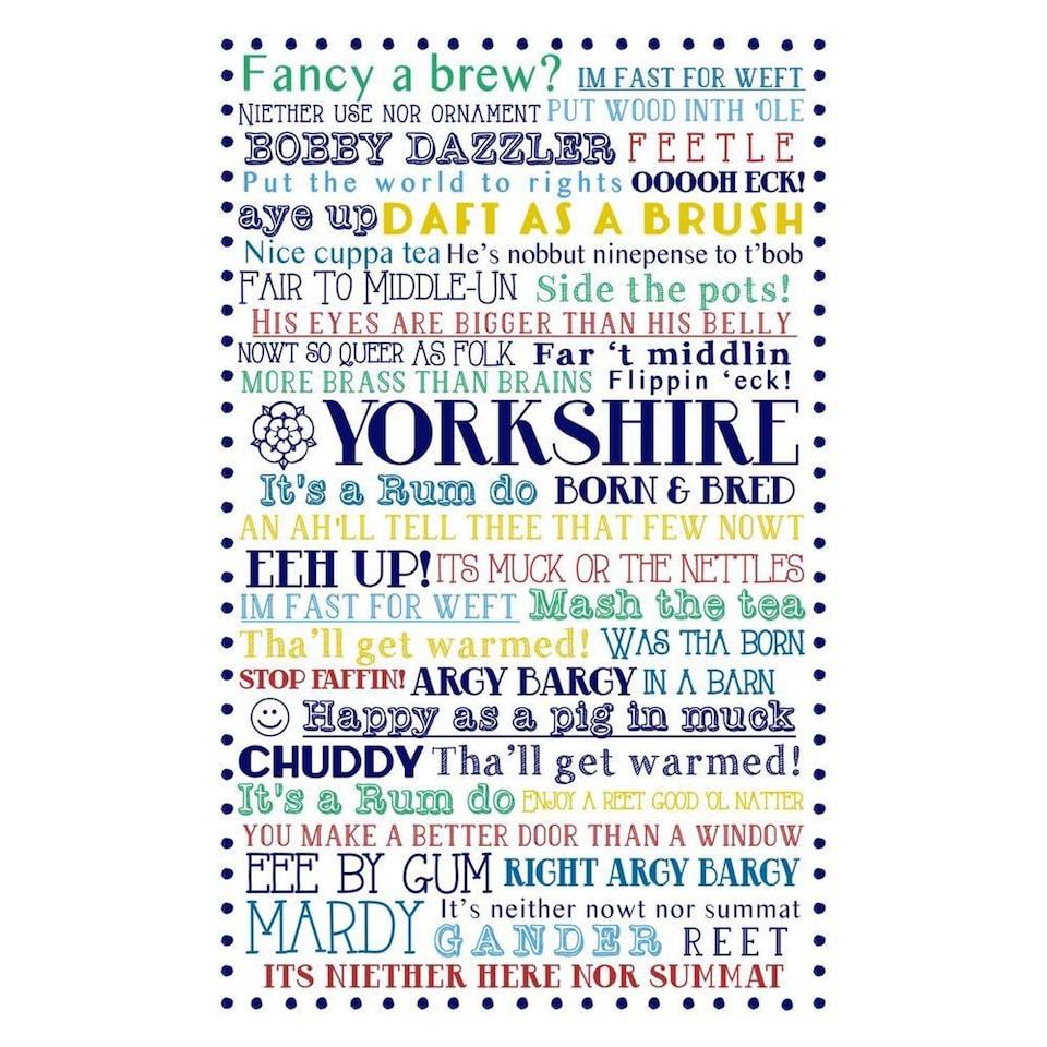 Ulster Weavers Yorkshire Born and Bred Tea Towel - Cotton Blue