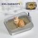 image 4 of PawHut Stainless Steel Cat Litter Box with High Sides Grey | L