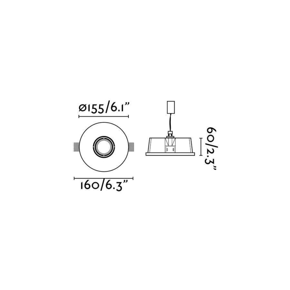 image 1 of Neu 1 Light Round Recessed Spotlight Plaster, White