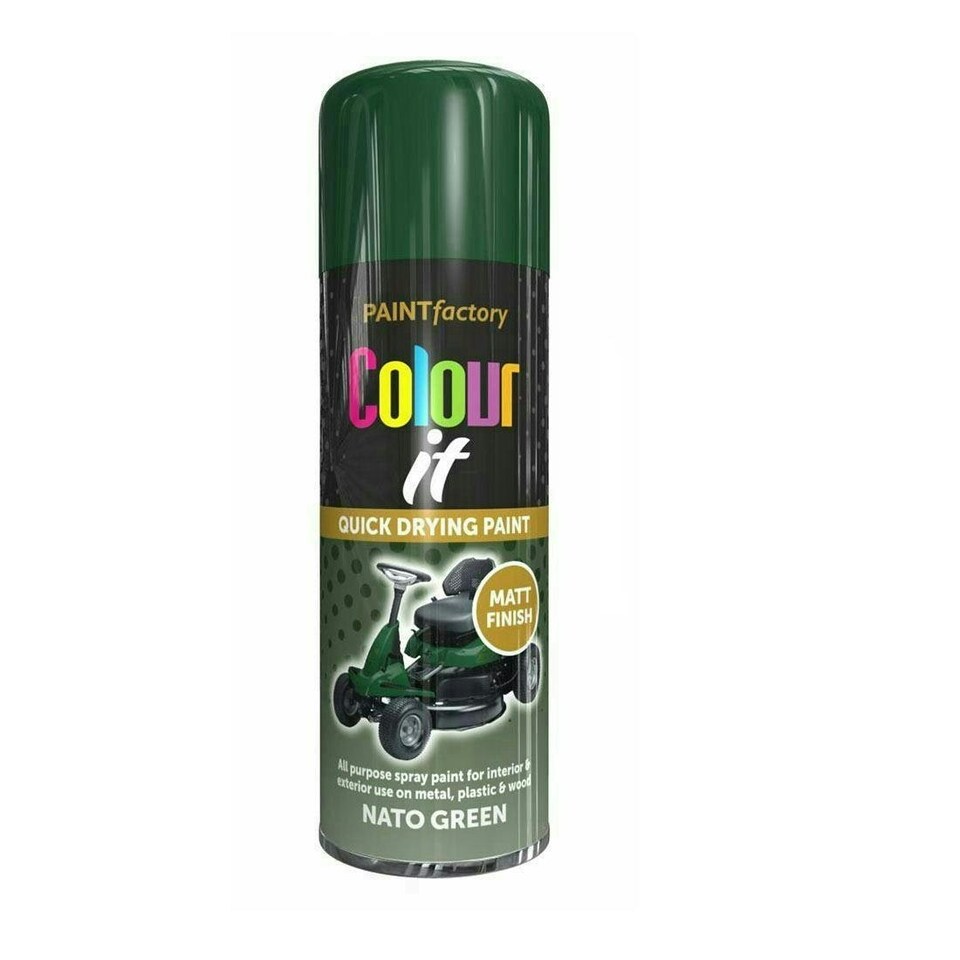 image 1 of Primer Spray Paint Aerosol Auto Car Lacquer Wood Metal 400ml Green | Nato