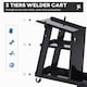 image 3 of DURHAND Welding Cart Welder Trolley Garage for Gas Bottles w  Safety Chain, Wheels, Black