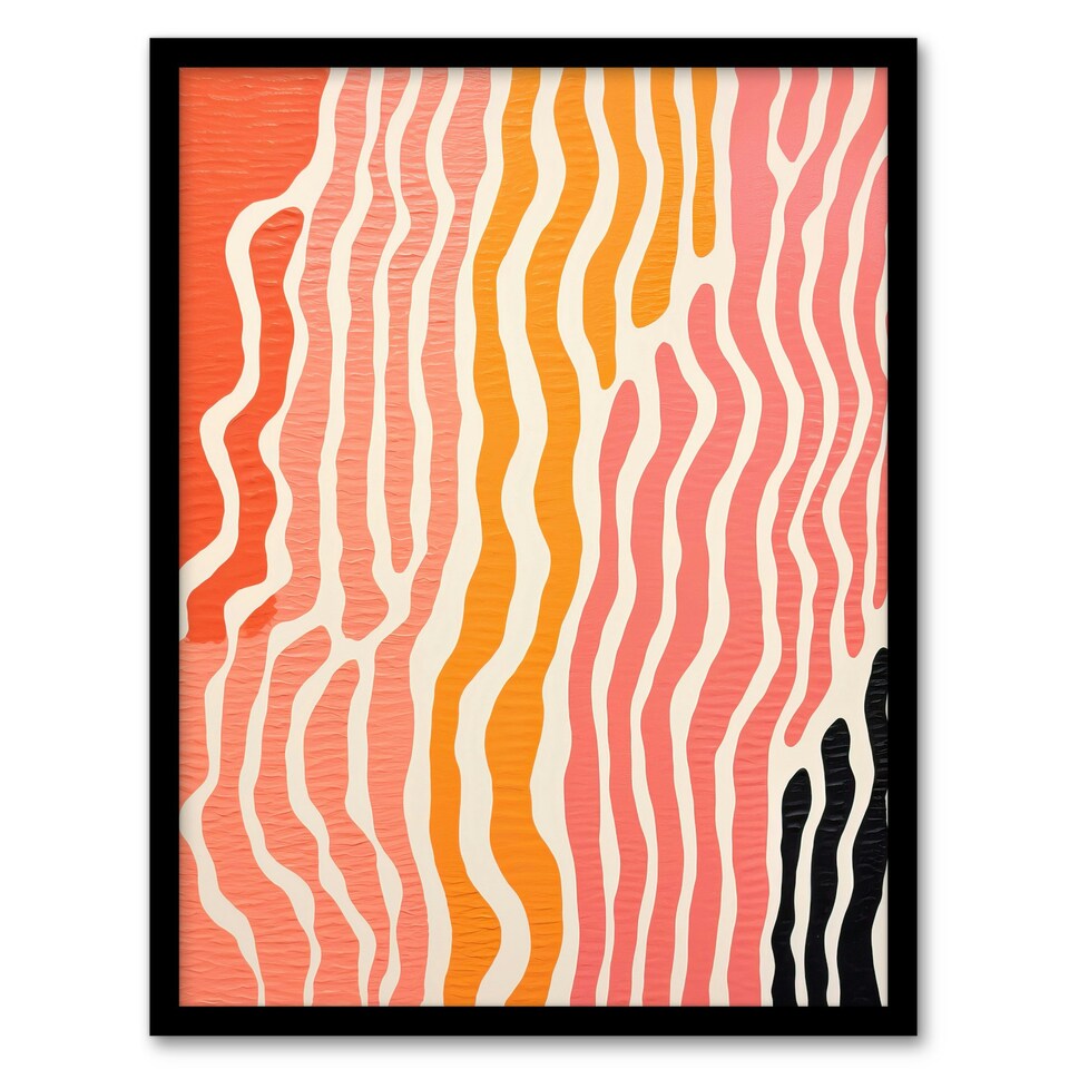 image 1 of Sand After Sea Abstract Warm Home Decor Black Framed Wall Art Print A4