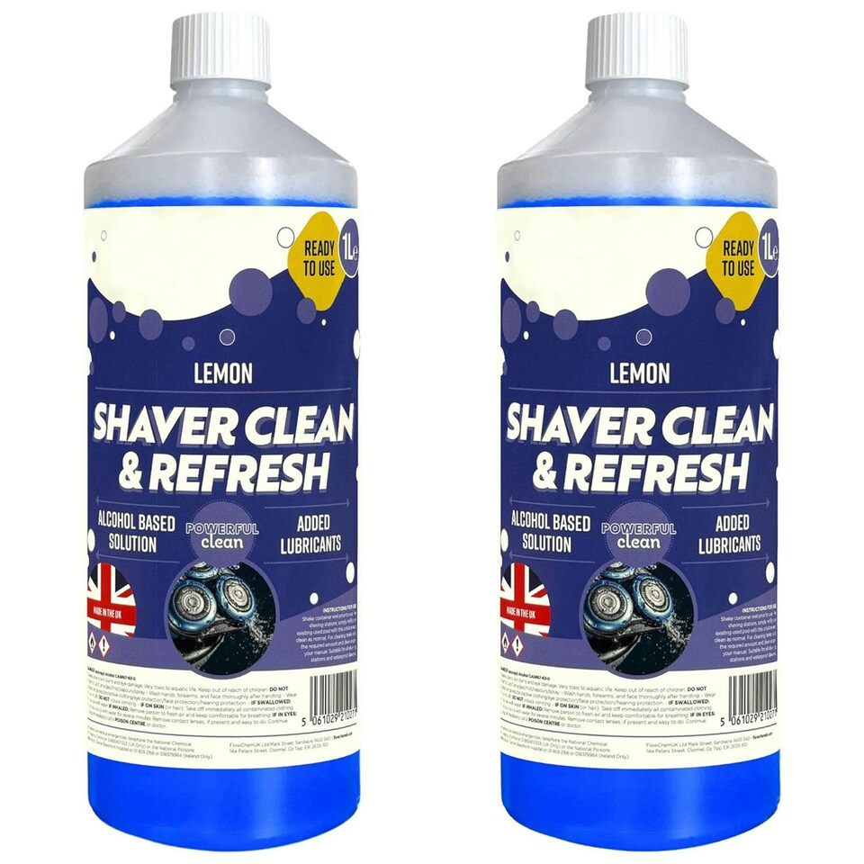 image 1 of 1 x 1 Litre Shaver Cleaning Refill Fluid Handy Size Bathroom Bottle Clean & Renew Cartridge