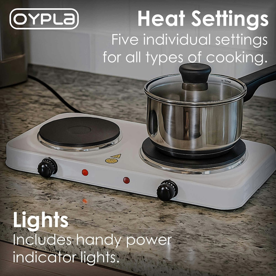image 1 of Oypla 2.5Kw Electric Portable Kitchen Double Hot Plate