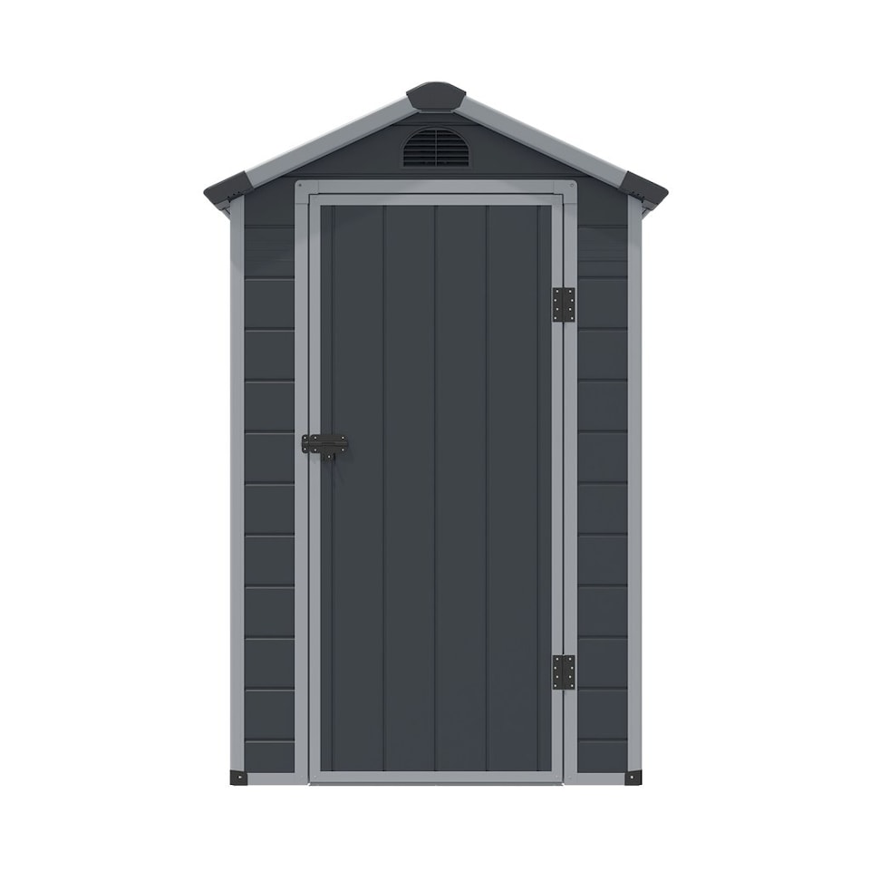 image 1 of 4 x 6 (1.34m x 1.92m) Single Door Apex Plastic Shed - Dark Grey
