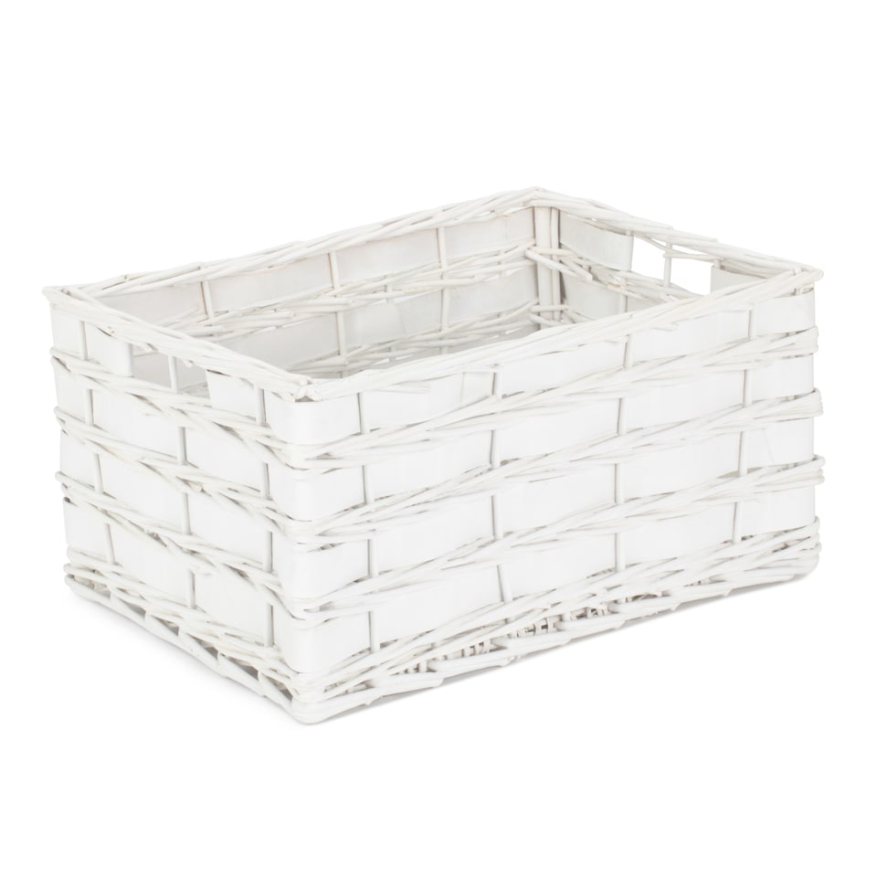 image 1 of Set of 4 Unlined White Scandi Storage Basket | White | White | Not provided