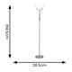 image 4 of ValueLights Maya Brushed Chrome 3 Way Curved Arm Upright Floor Lamp | Silver
