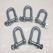 Dee Shackle Screw Pin Galvanised 10MM X5 (Commercial Chain Connector Caravan Tether)