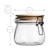 image 3 of Argon Tableware 3x Glass Storage Jars - Wooden Clip Lid - 500ml - Airtight Kitchen Container Round Preserving Jar with Black Seal