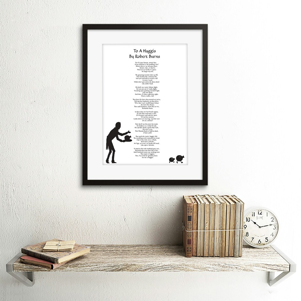 image 1 of To A Haggis Robert Burns Scotland Edinburgh 12x16" Framed Wall Art Print