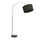 image 3 of ValueLights Louis Black Arched Curved Floor Lamp with Charcoal Shade | Grey