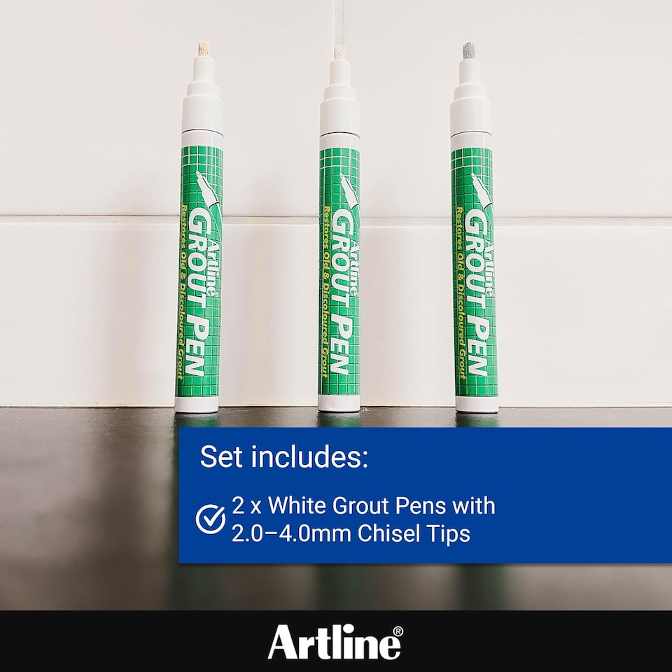 image 1 of Artline Grout Marker Pens Grey 2 Pack