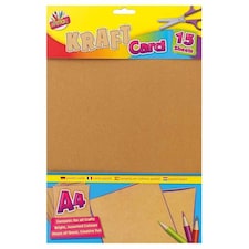 Pack of 15 A4 Kraft Card Sheets