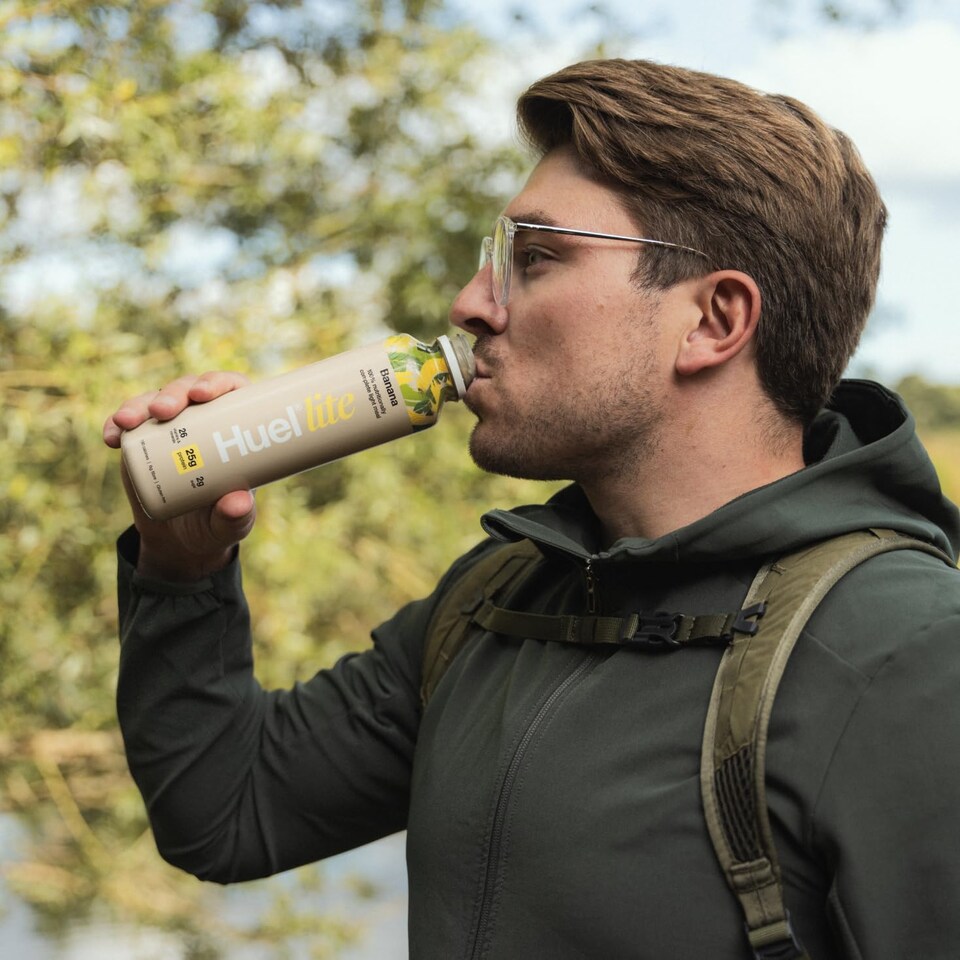 image 1 of Huel Ready-to-Drink Meal, LITE Banana Protein Drink, 500ml Bottles (Pack of 8) - Protein Shakes, Pre-Portioned Meal, 25g of Protein per Bottle
