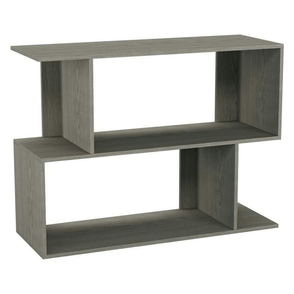 image 1 of 2-Tier Wooden Irregular Storage Unit - 80 cm White | Oak