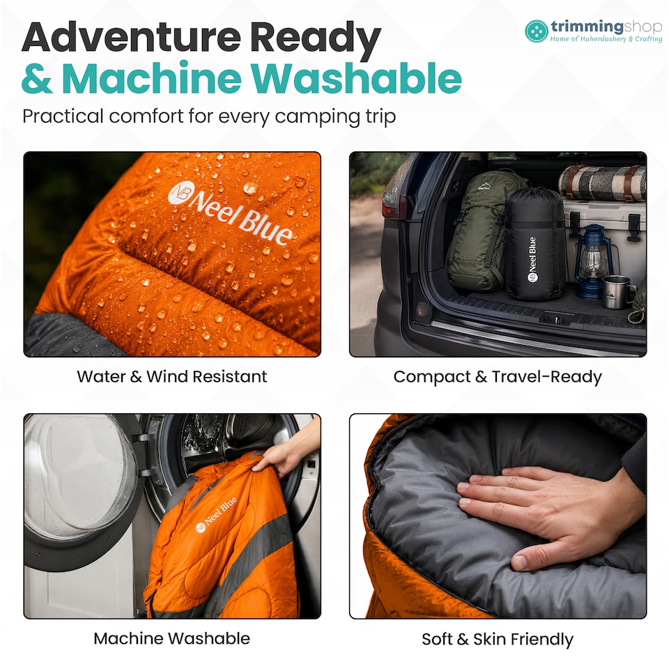 image 1 of 4 Season Waterproof Backpacking Sleeping Bag for Single Adults - 6ft