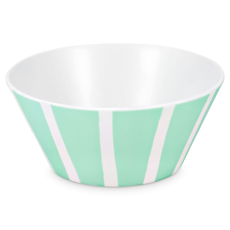 image 1 of Green Striped Bowls Set of 4 Recycled Plastic Set | Green | 4 Pack