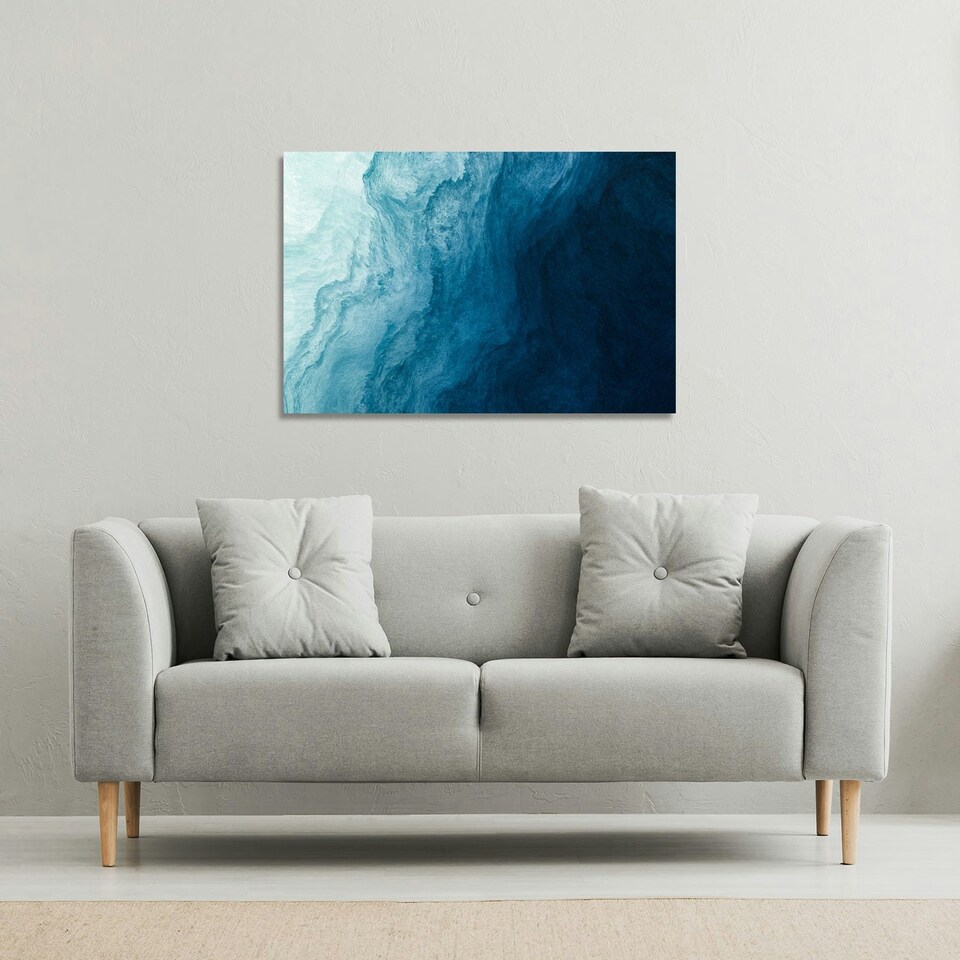 image 1 of abstract blue liquid fluid (Canvas Print) 61 x 41 x 4cm