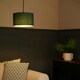 image 2 of ValueLights Pair of - Forest Green Fabric Cylinder Ceiling Pendant Lampshade/Table Lamp Drum Light Shade - Small