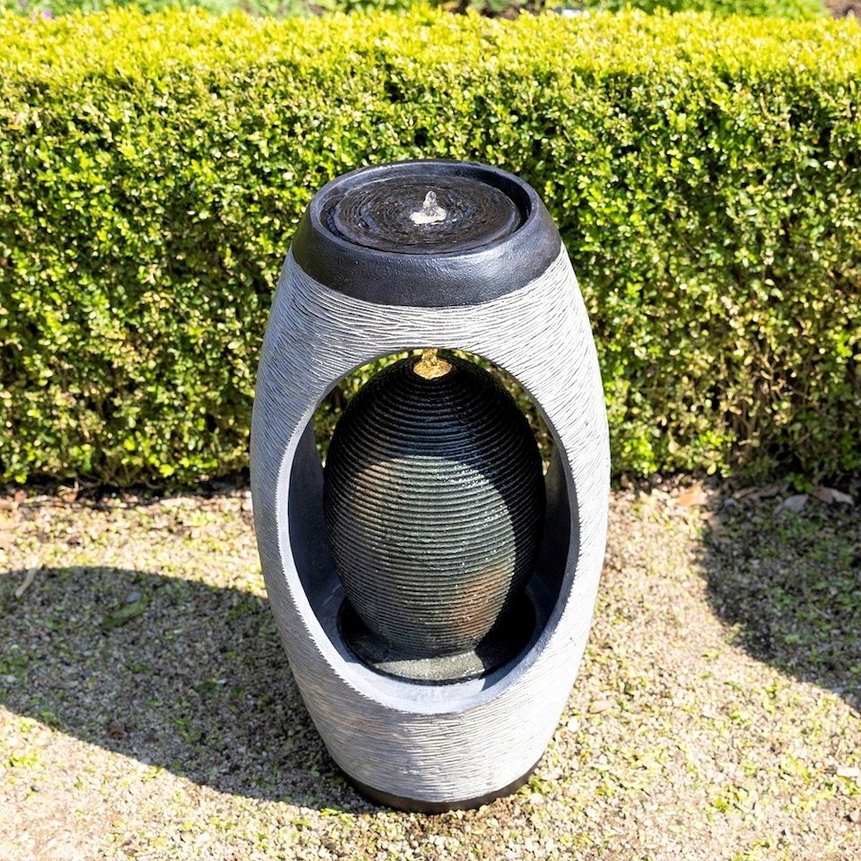 image 1 of Nazare Oval Water Feature With Lights 75.5cm