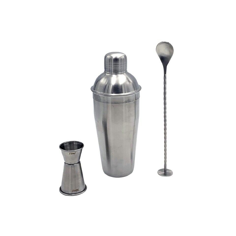 image 1 of Buckingham Stainless Steel Professional 3 pc Cocktail Shaker Set , Matt Finish