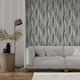 image 3 of World Of Wallpaper Shimmer Wave Textured Wallpaper - Black/Gold - 10m x 53cm Black