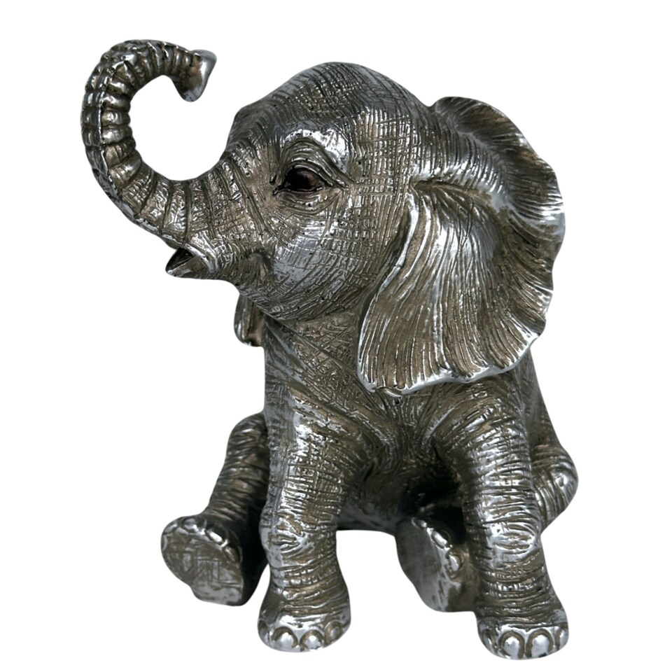 image 1 of Leonardo Reflections Silver Sitting Elephant Calf Figurine