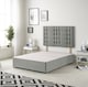 image 1 of Astoria Divan Bed Base with 30 Inch Diamonte Button Headboard Tweed Fabric | Grey | Grey | Single