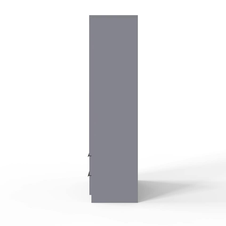 image 1 of FWStyle Lania Ripple Ridged 2 Door 2 Drawer Combination Wardrobe Matt Grey Grey