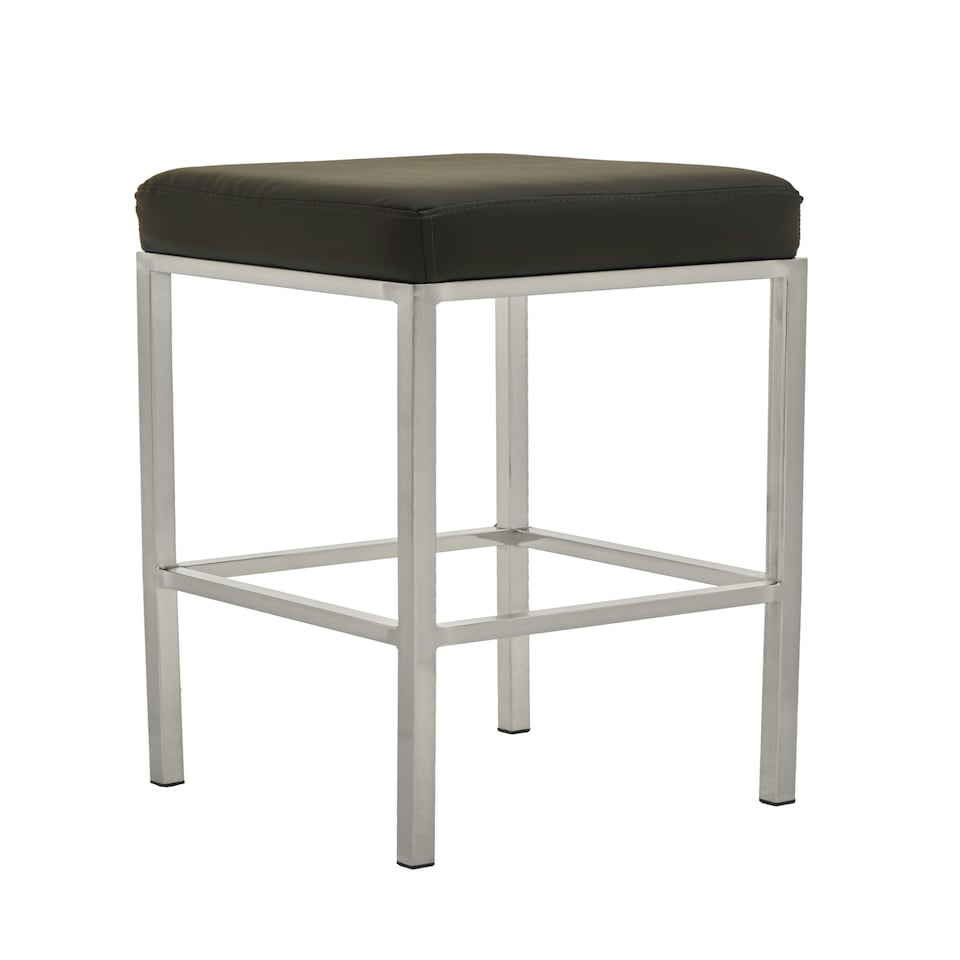 image 1 of Interiors by Premier Baina Black Pu And Chrome Finish Bar Stool