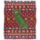 image 1 of Rick And Morty Merry Rickmas Pickle Rick Christmas Blanket - Multicoloured - One Size