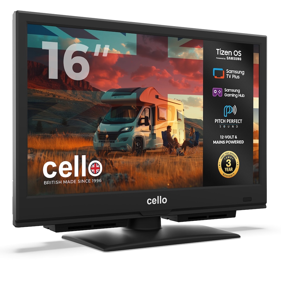 image 1 of Cello CTrav-16TZ 16" Smart Samsung Plus 12-Volt Traveller TV with Pitch Perfect Sound