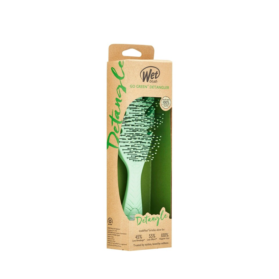 image 1 of WetBrush Go Green Detangler Hairbrush, Green, Plant Based