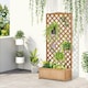 image 2 of Outsunny Garden Wooden Planter Box with Trellis Flower Raised Bed