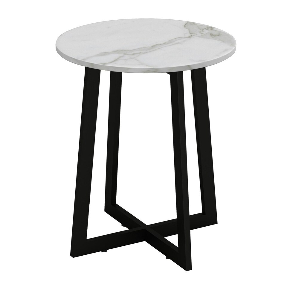 image 1 of Accent Side Table with Steel Frame Brown | Unit Colour: Walnut