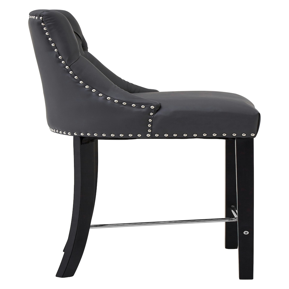 image 1 of Interiors by Premier Park Grey Faux Leather Bar Chair, Backrest Breakfast Bar Chair, Footrest Living Bar Chair Kitchen