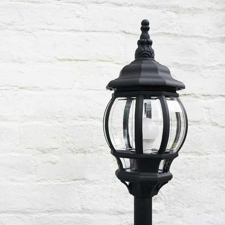 image 1 of ValueLights Black Outdoor Bollard Light with 6W Warm White Bulb Black