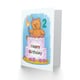 image 2 of Teddy Bear Cake Party Hat Cartoon Cute 2nd 2 Year Old Birthday Card