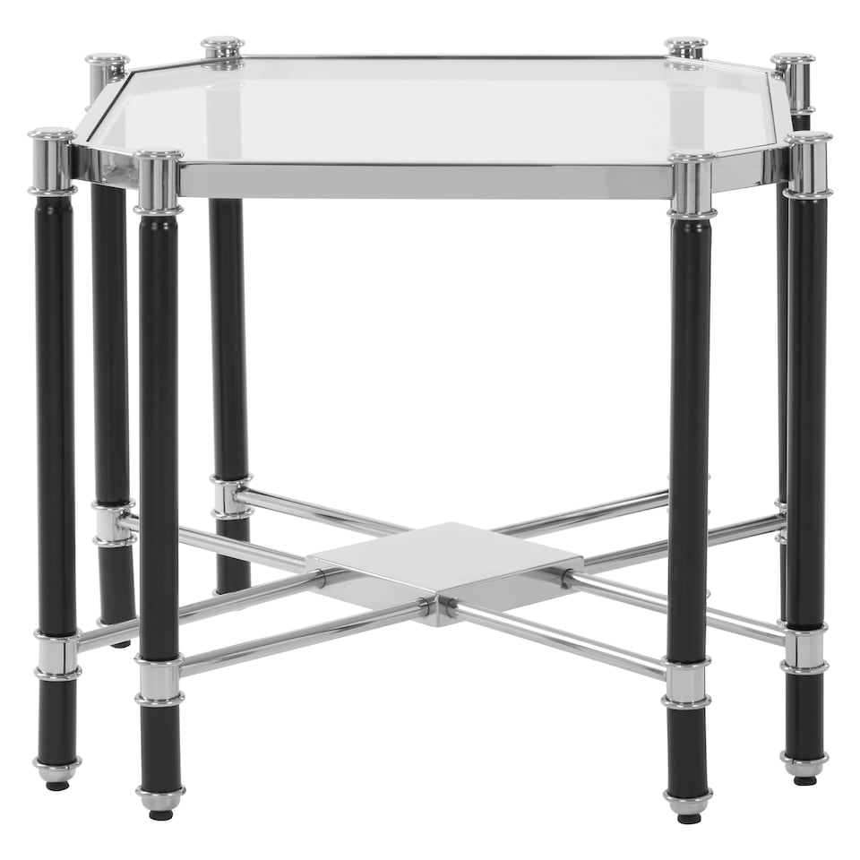 image 1 of Interiors by Premier Silver Chrome Finish End Table Black