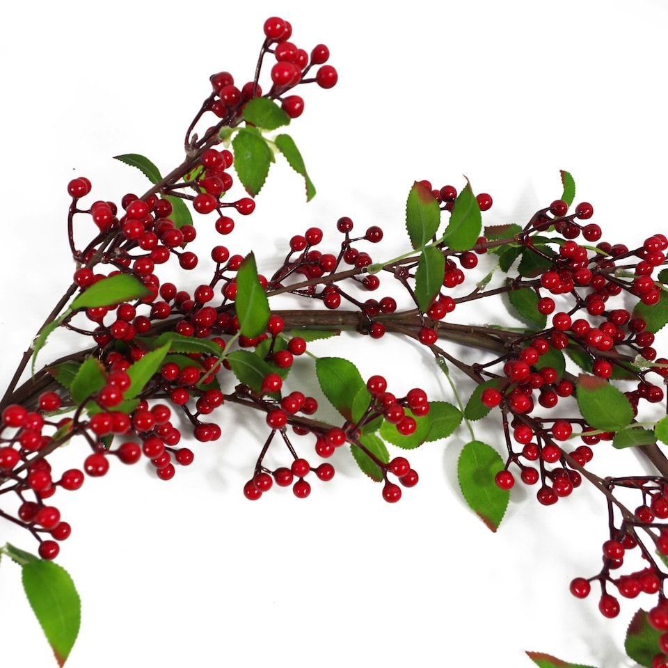 image 1 of 150cm Large Luxury Christmas Natural Look Red Berry Floristry Garland