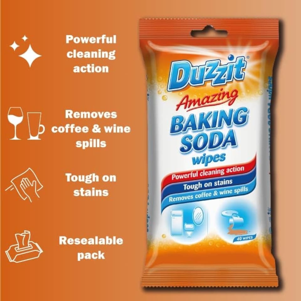image 1 of Pack of 40 Duzzit Amazing Baking Soda Wipes